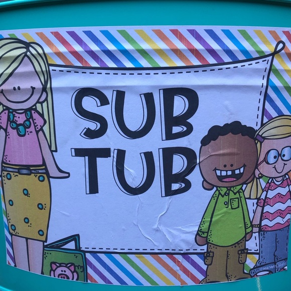 Sub Tub to Hold Lesson Plans and Activities for Substitute Teachers - Picture 3 of 10